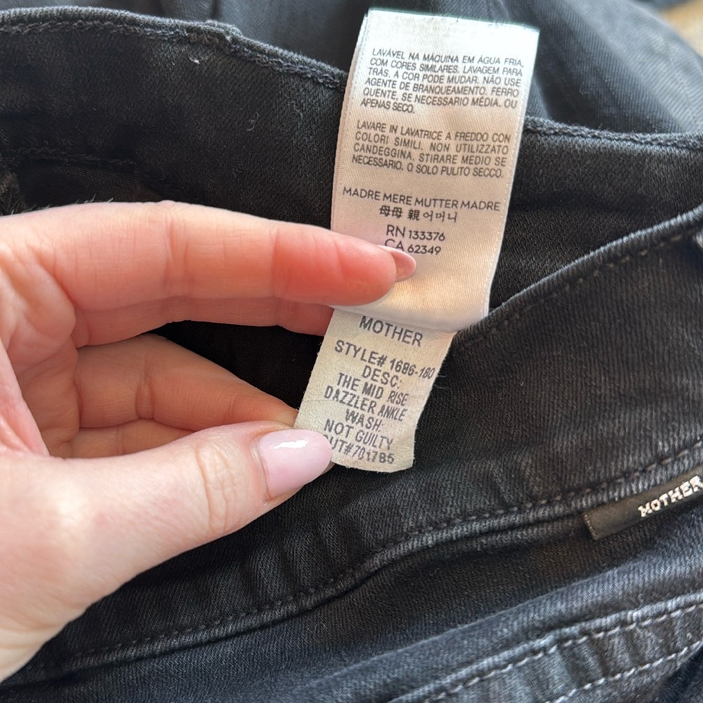 Mother Mid Ride Dazzler Women's Black Jeans in Not Guilty - Picture 12 of 16
